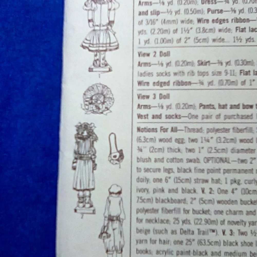 Simplicity Dowel Dolls in 3 Styles